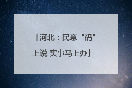 河北：民意“码”上说 实事马上办