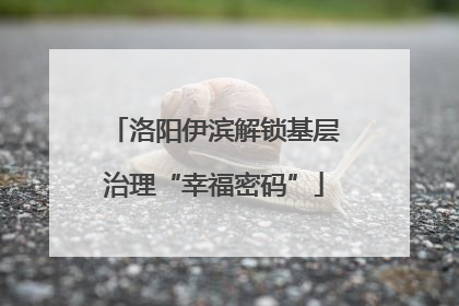 洛阳伊滨解锁基层治理“幸福密码”