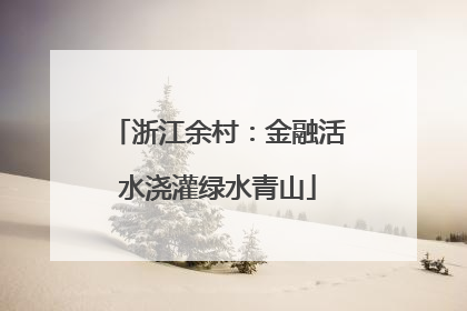 浙江余村：金融活水浇灌绿水青山