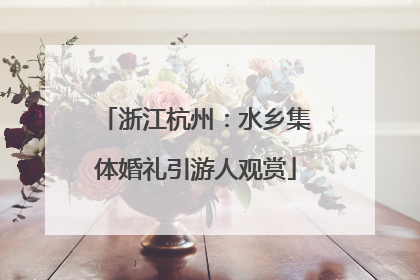 浙江杭州：水乡集体婚礼引游人观赏