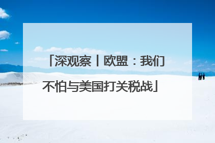 深观察丨欧盟：我们不怕与美国打关税战