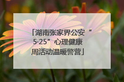 湖南张家界公安“5·25”心理健康周活动温暖警营