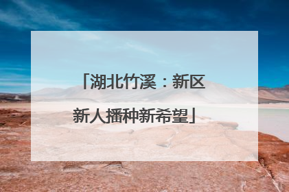 湖北竹溪：新区新人播种新希望