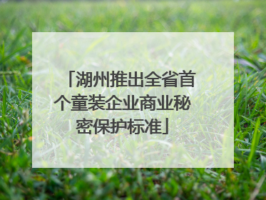 湖州推出全省首个童装企业商业秘密保护标准