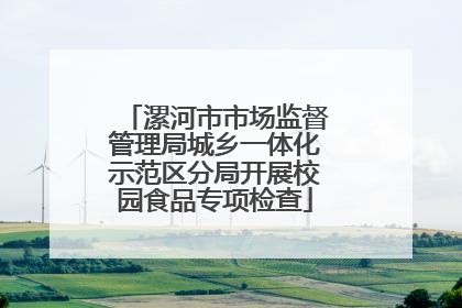 漯河市市场监督管理局城乡一体化示范区分局开展校园食品专项检查