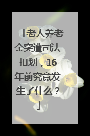 老人养老金突遭司法扣划，16年前究竟发生了什么？