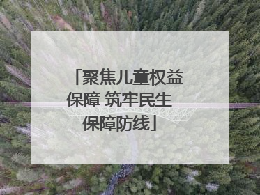 聚焦儿童权益保障 筑牢民生保障防线
