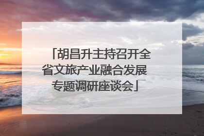 胡昌升主持召开全省文旅产业融合发展专题调研座谈会