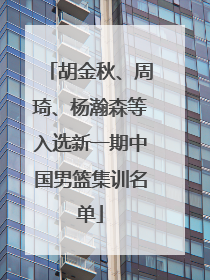 胡金秋、周琦、杨瀚森等入选新一期中国男篮集训名单