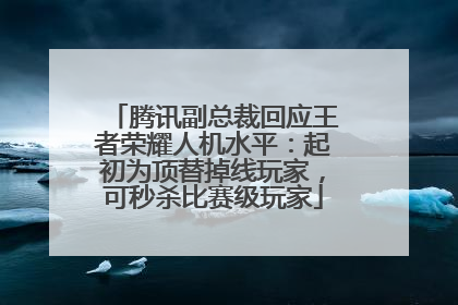 腾讯副总裁回应王者荣耀人机水平：起初为顶替掉线玩家，可秒杀比赛级玩家