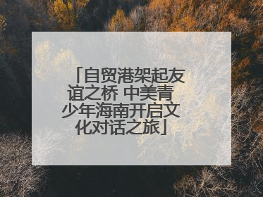 自贸港架起友谊之桥 中美青少年海南开启文化对话之旅
