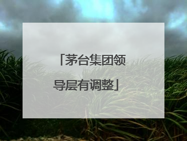 茅台集团领导层有调整