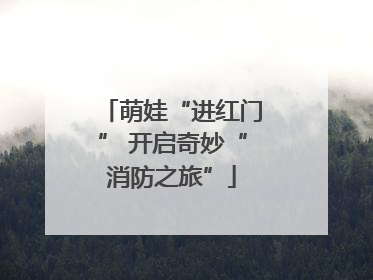 萌娃“进红门” 开启奇妙“消防之旅”