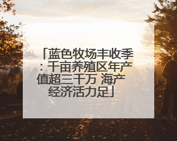蓝色牧场丰收季：千亩养殖区年产值超三千万 海产经济活力足