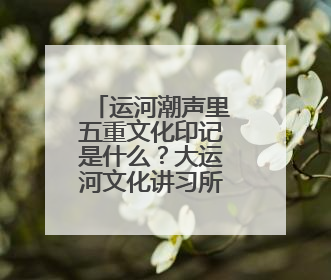 运河潮声里五重文化印记是什么？大运河文化讲习所主题宣讲为市民揭秘