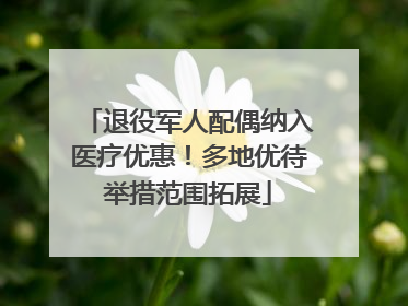 退役军人配偶纳入医疗优惠！多地优待举措范围拓展