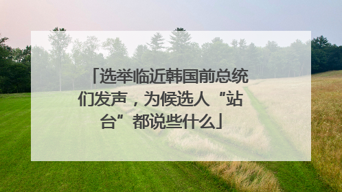 选举临近韩国前总统们发声，为候选人“站台”都说些什么