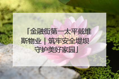 金融街第一太平戴维斯物业｜筑牢安全堤坝 守护美好家园