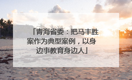 青海省委：把马丰胜案作为典型案例，以身边事教育身边人