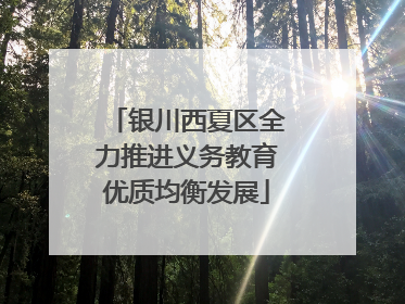 银川西夏区全力推进义务教育优质均衡发展