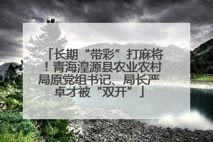 长期“带彩”打麻将！青海湟源县农业农村局原党组书记、局长严卓才被“双开”
