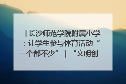 长沙师范学院附属小学：让学生参与体育活动“一个都不少”｜“文明创建耀三湘”专栏