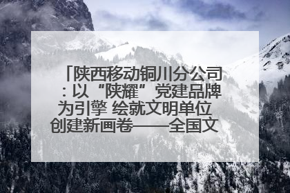 陕西移动铜川分公司：以“陕耀”党建品牌为引擎 绘就文明单位创建新画卷——全国文明单位创建纪实