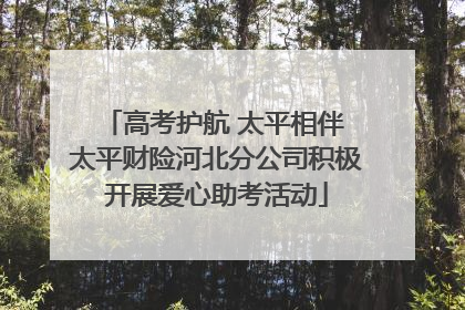高考护航 太平相伴 太平财险河北分公司积极开展爱心助考活动