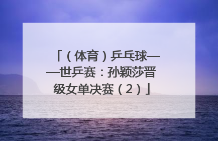 （体育）乒乓球——世乒赛：孙颖莎晋级女单决赛（2）