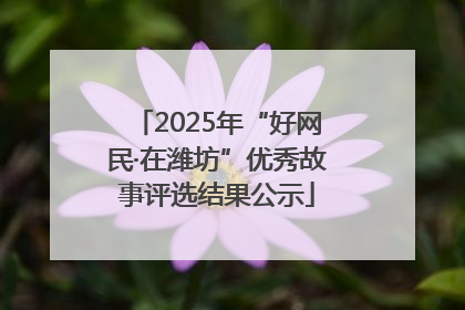 2025年“好网民·在潍坊”优秀故事评选结果公示