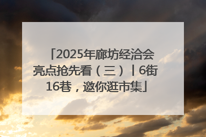 2025年廊坊经洽会亮点抢先看（三）丨6街16巷，邀你逛市集