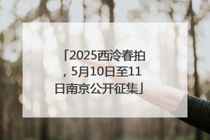 2025西泠春拍，5月10日至11日南京公开征集