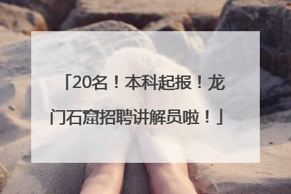 20名！本科起报！龙门石窟招聘讲解员啦！