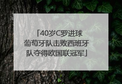 40岁C罗进球 葡萄牙队击败西班牙队夺得欧国联冠军
