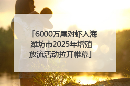 6000万尾对虾入海 潍坊市2025年增殖放流活动拉开帷幕